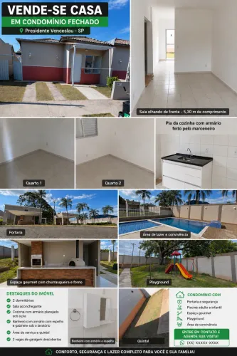 ? CASA À VENDA EM CONDOMÍNIO FECHADO - PRESIDENTE VENCESLAU/SP