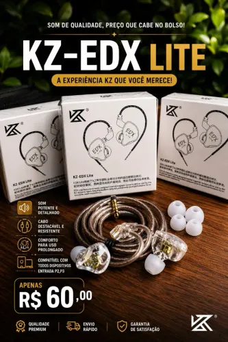 Fone Kz EDX Lite sem mic