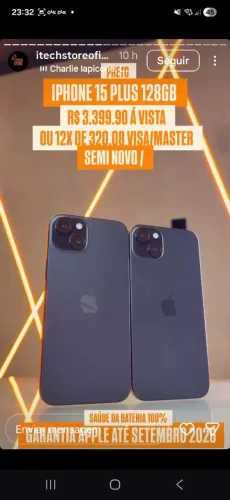 PROMOÇÃO IPHONE 15 PLUS 128GB - SEMI