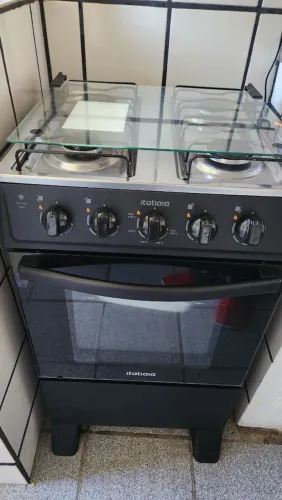 Fogão Itatiaia 4 Bocas Automático | Mesa Inox | Tampa de Vidro | Ótimo Estado