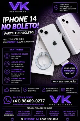 ? iPHONE 14 NO BOLETO? É NA VK PREMIUM CELL!