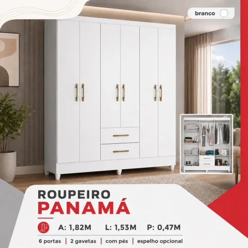 Roupeiro Panamá - Branco