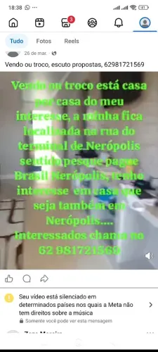 Vende-se ou troco por casa em Nerópolis também a minha tem energia solar e poço artesiano