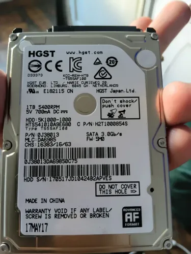 HD HGST 1 TERA 1TB PARA NOTEBOOK, PS4, XBOX 2.5"