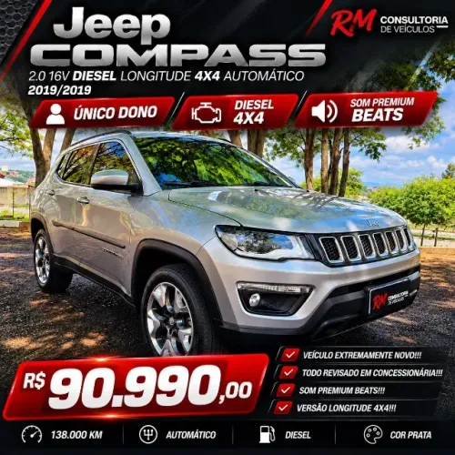 Jeep Compass Longitude 2.0 4X4 Dies. 16V Aut. 2019