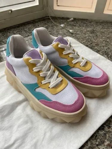 tênis schutz active plataforma suede branco cores mix - TAMANHO 35