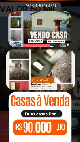 DUAS CASAS À VENDA EM BELTERRA - PA