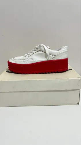 Tênis Flatform Soft Snake Branco e Vermelho da Schutz