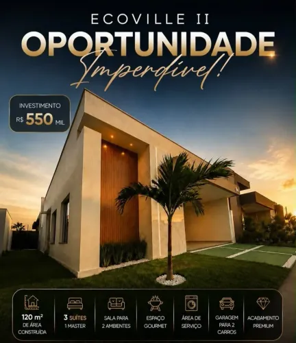CASA À VENDA NO CONDOMÍNIO ECOVILLE 2
