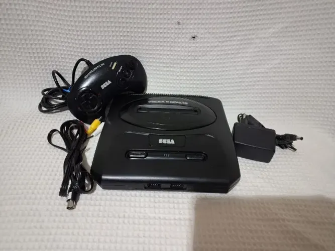 mega drive 3 fonte externa saida sega cd completo