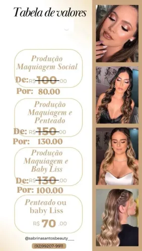 Maquiagem e penteado a domicílio 