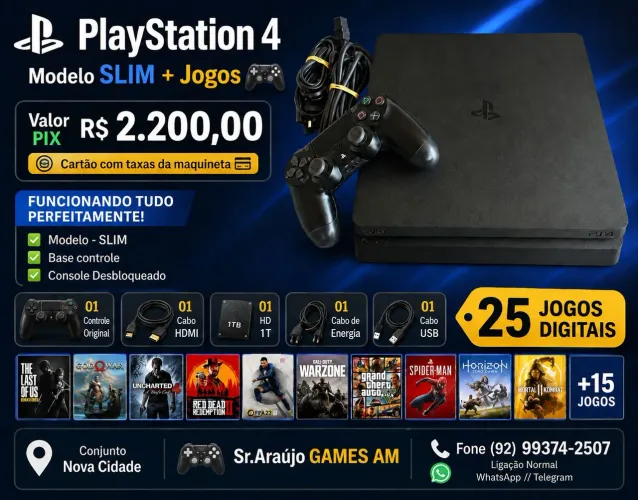 PlayStation 4 SLIM desbloqueado
