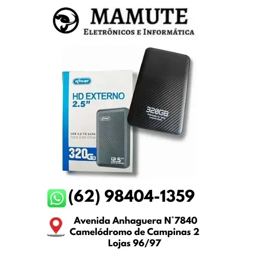 Hd Knup Externo P/ Armazenamento 320gb Slim Compatível Sata Cor Preto