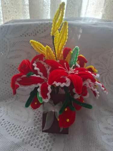 Vaso de flor felpuda