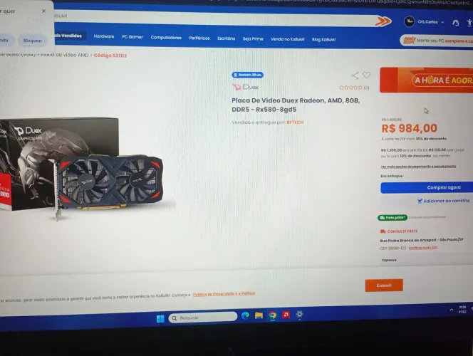 Placa de vídeo semi nova pouco usada 