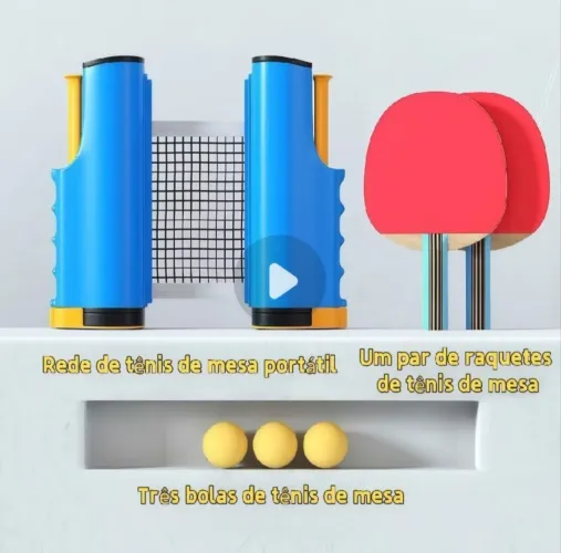 Kit ping pong. 1 rede 3 bolinhas e par de raquete. Entrega grátis 