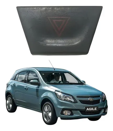 Botão Interruptor Pisca Alerta Chevrolet Agile 2017 Preto