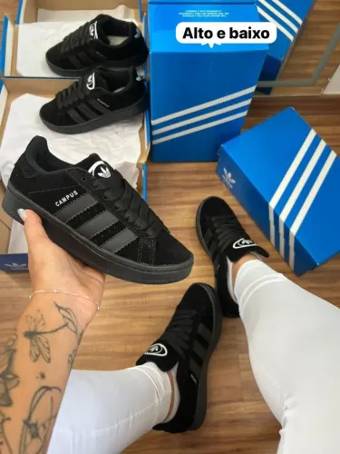 Tênis Adidas Campus 00s Core Black | Estilo Retro Oversized, Camurça Premium Skateboar