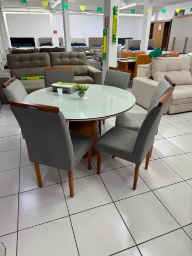 Mesa De Jantar tampo Redondo 1,35x1,35