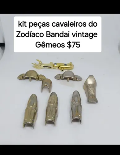 Kit peças cavaleiros do Zodíaco Bandai vintage Gêmeos de Ouro