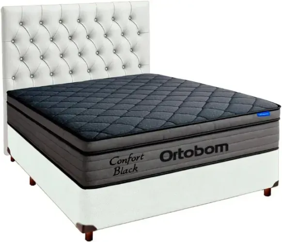 Colchão Casal Ortobom Com Base Box Casal Branco Gelo