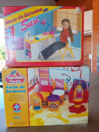 Mesa de Estudos Boneca Susi Estrelal + Super Massa Barbeiro Estrela 