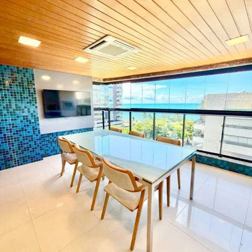 Apartamento com 4 suítes mobiliado e decorado com vista mar na Jatiuca