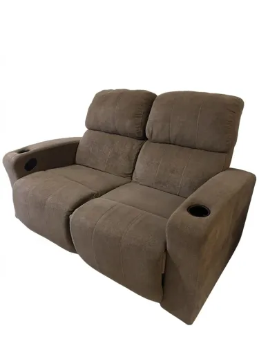 Sofa Reclinavel 2 lugares com porta copos (reformado tecido e espuma)