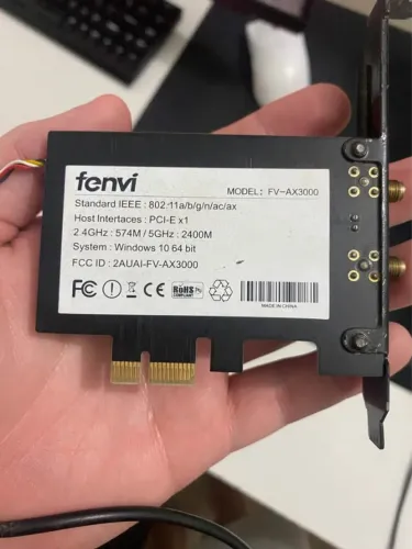 Placa De Rede Fenvi FV-AX3000 PCIe Wi-Fi 6 E Bluetooth 5.2 