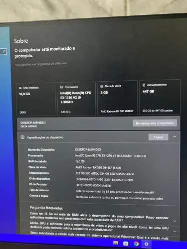 Pc gamer rx580 no precinho top
