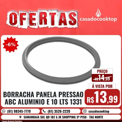 BORRACHA PANELA PRESSAO ABC ALUMINIO 7,5 E 10 LTS 1331