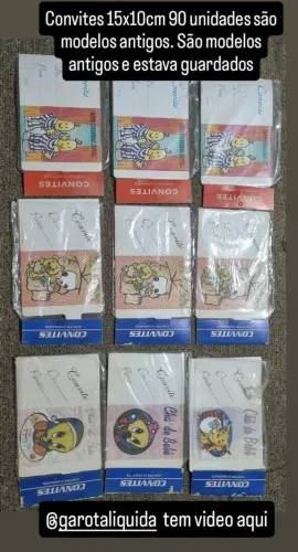 Convites 15x10cm 90 unidades são modelos antigos. São modelos antigos e estava guardados
