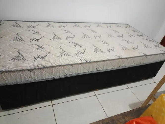 Cama Box Conjugada Solteiro Unibox - Pés de Madeira