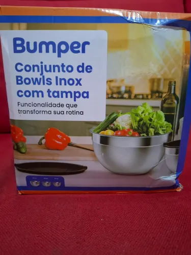 CONJUNTO DE BOWLS INOX COM TAMPA.