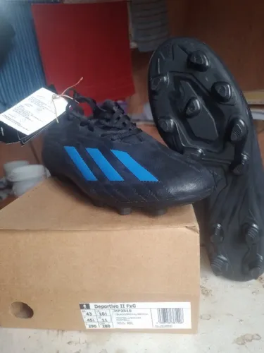 Chuteira Campo Adidas Deportivo II - Azul Royal+Preto