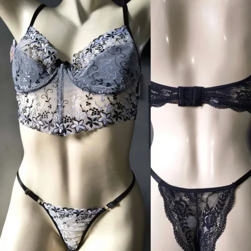 Lingerie M renda e tule preta e branca