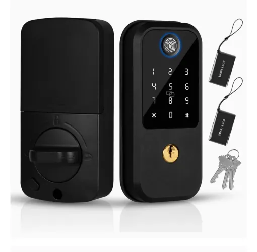 Fechadura eletrônica digital com biometria, senha, TAG e chave de emergência