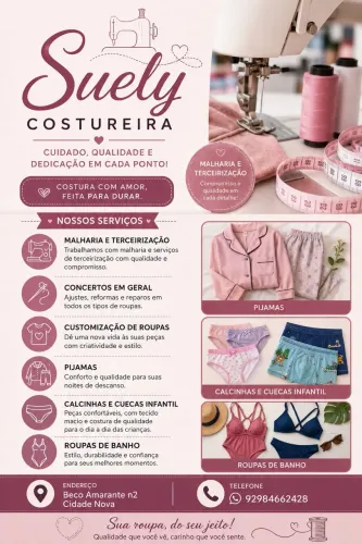 Concerto de roupas e confecções de roupas em geral
