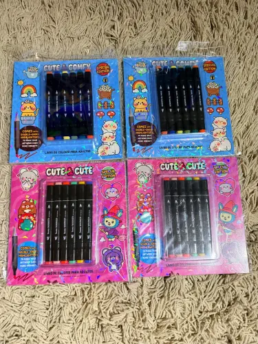 Kit de pintura 6 canetas touch e 1 livro de pintura