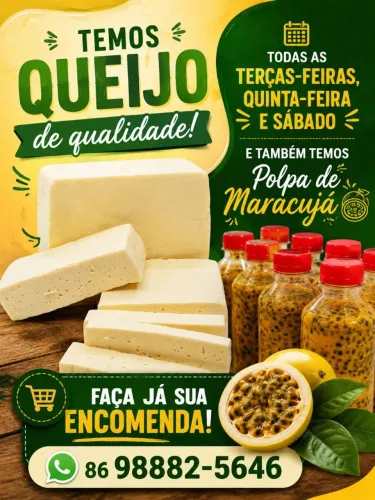 Queijo coalho e polpa de maracujá 