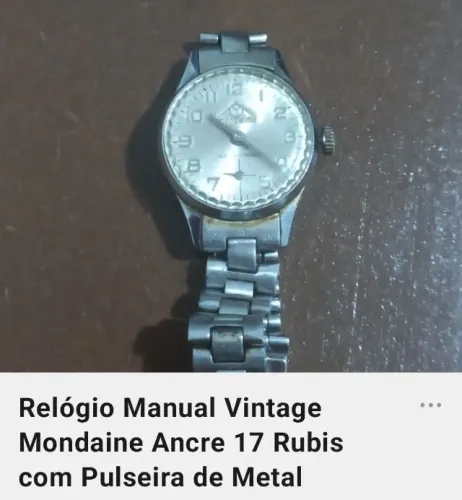 Relógio Mondaine Vintage Mecânico Ancre 17 Rubis