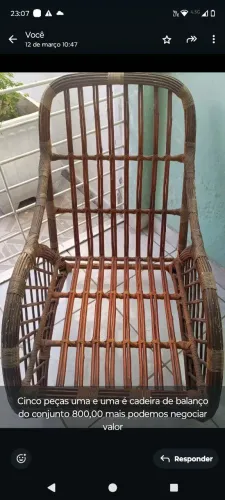 Conjunto em vime para terraço 