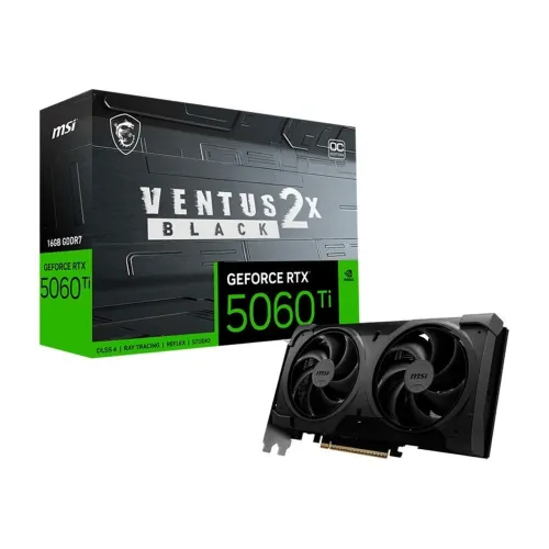 Placa de vídeo NOVA GeForce RTX 5060 Ti 16GB Ventus 2X OC Black Plus GPU LACRADA