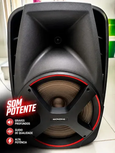 Caixa de Som Mondial CM-550 550W Bluetooth com Bateria Recarregável