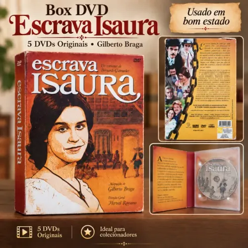 Box DVD Escrava Isaura 5 DVDs Original de Gilberto Braga