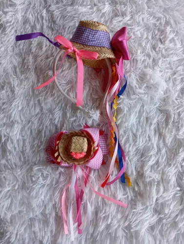 kit de acessórios para cabelo temático de Festa Junina