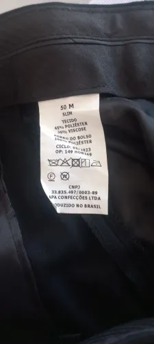 Terno Masculino APA Slim - Paletó 50 / Calça 50 (Preto)