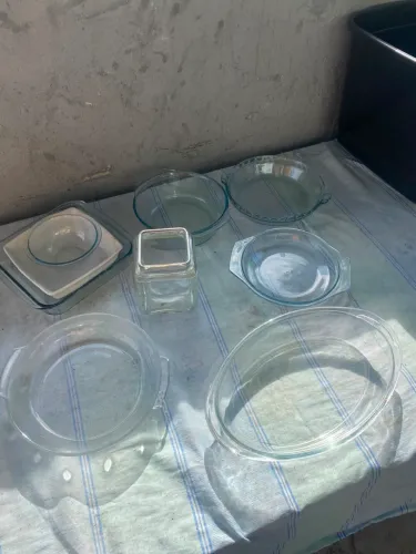 kit pirex e potes de vidro cristal 