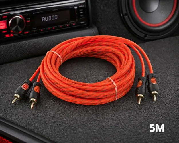 Cabo RCA automotivo flexível blindado 5 metros