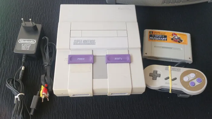 Super Nintendo Branquinho Completo 